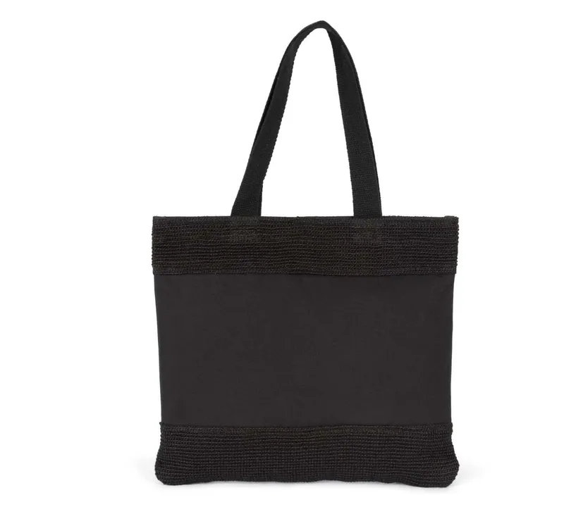 Shopping Bag In Cotton And Woven Jute Threads