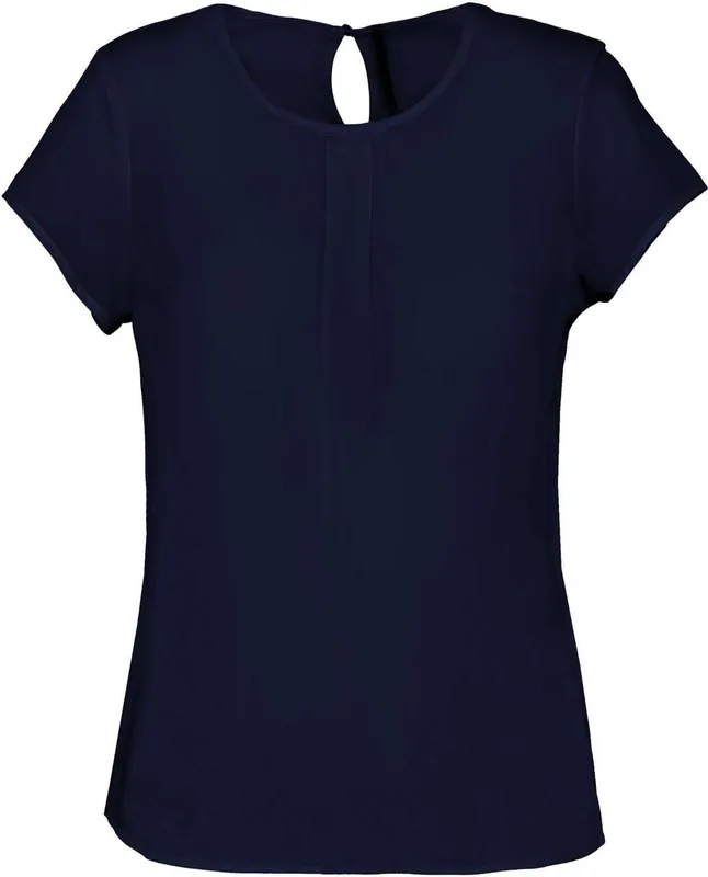 Ladies' Short-Sleeved Crepe Blouse