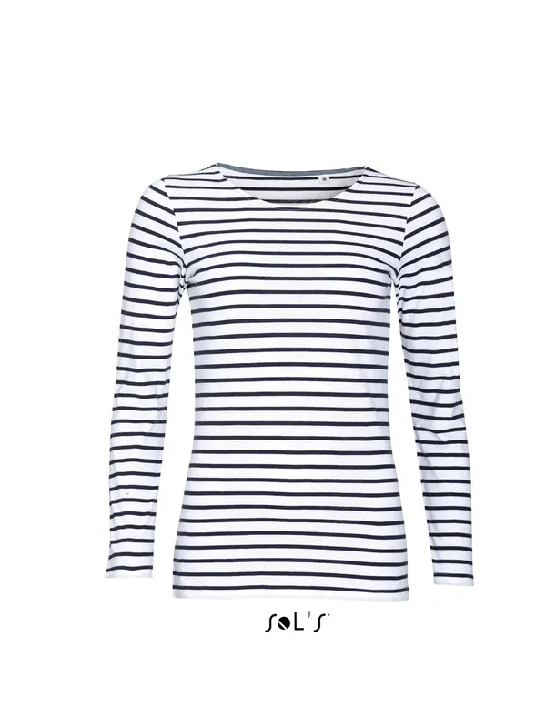 Sol's Marine Women - Long Sleeve Striped T-Shirt