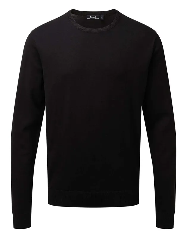 Men's Crew Neck Cotton Rich Knitted Sweater