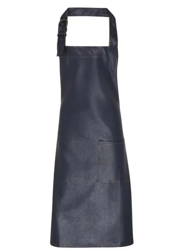 Faux Leather Bib Apron
