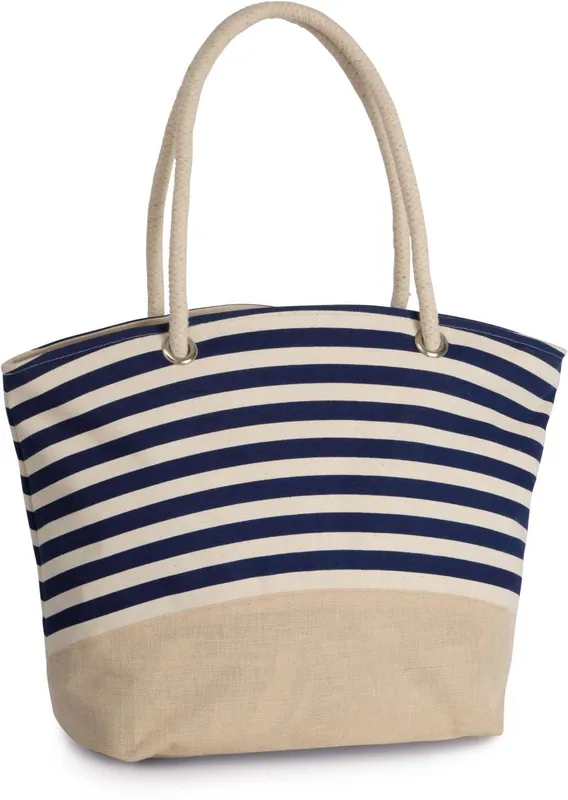 Jute Canvas Duffel Shopping Bag