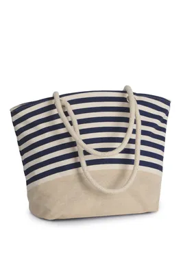 Jute Canvas Duffel Shopping Bag