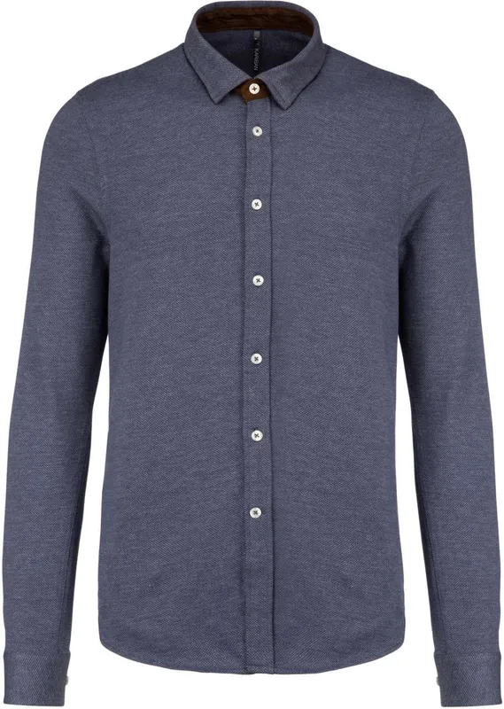 Long-Sleeved Jacquard Knit Shirt