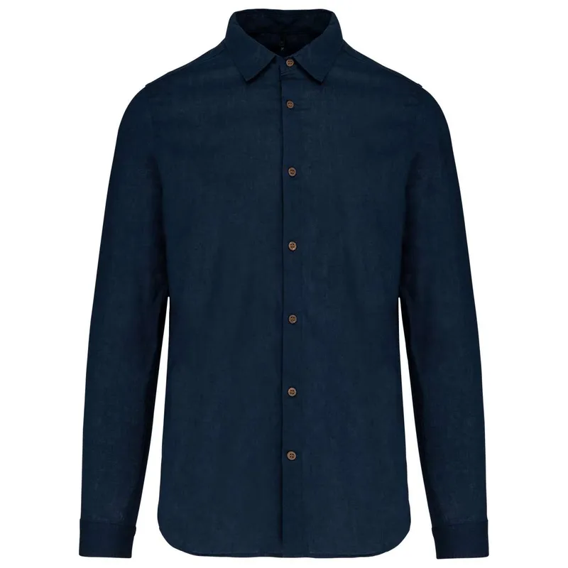 Men's Long Sleeve Linen And Cotton Shirt